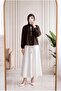 Dilşad Gathered Tulle Blouse with Ties-Nl965 Dark Brown