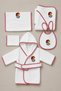 Newborn Embroidered Baby Bathrobe Set 5 Pieces Compatible with 0-2 Years Old 100% Cotton Curly Towels - Baby