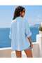 Women's Sequin Detailed Oversize Italian Cotton Shirt - 2