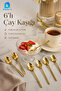 6-Piece Gold Teaspoon Set – Elegant Metal Tea and Coffee Spoons in Gold Color - 4