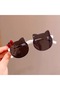 Black White Hellokittyy Pattern Cat Ear Uv400 Protected Girls' Sunglasses Round Model Lightweight Durable Children's Eyewear - 2