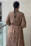 Rose Sequin Embroidered Belted Evening Dress - 5