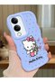 Vivo Y19S Compatible Case Camera Protector Blue Silicone Couple Phone Case Kitty Pattern