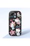 Realme C21 Compatible Case Camera Protector Black Silicone Couple Phone Case with Kitty Pattern