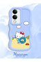 Vivo Y19 Compatible Case Camera Protector Blue Silicone Couple Phone Case Kitty Pattern - 2