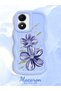 Vivo Y02S Compatible Case Camera Protector Blue Silicone Couple Phone Case Floral Pattern - 2
