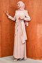 Powder Waist Detailed Stoned Evening Dress - 4