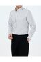 Slim Fit Men's Striped Lycra Tie Collar Shirt Black T20059-01 - 3