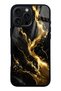 iPhone 16 Pro Max Obsidian Gold Flow Design Glossy Phone Case
