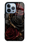 iPhone 13 Pro Obsidian Crimson Rose Design Glossy Phone Case