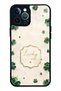 iPhone 12 Pro Max Ivory Glossy Phone Case with Lucky Clover Design