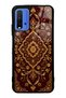 Xiaomi Redmi 9t Glossy Phone Case with Burgundy Ottoman Gold Design