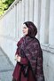 Petra Mosaic Ethnic Pattern Shawl - Black Red - 3