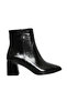 Black Patent Leather Women's Heeled Boots