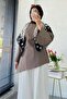 Asymmetrical Cut Tie-Back Poplin Blouse - Light Brown - 4