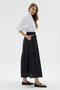 Women's Voile Fabric Crinkled Long Lined Crush Skirt with Pockets - 4