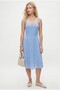 Women's Keyli Lined Scallop Embroidered Sleeveless Woven Midi Blue Dress - 2