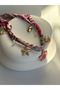 Women's Patterned Scarf Necklace with Floral Detail, Stylish Neck Accessory (55 cm)