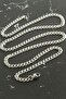 Spt-Gld Flat Chain Steel Necklace 55 cm - (81201) Silver Color - 2