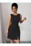 Women's Strappy Round Neck Slit Short Atlas Dress with Bow Detail - 3