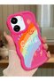 Poco C65 Compatible Case Camera Protector Red Silicone Couple Phone Case Rainbow Pattern