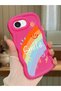حافظة متوافقة مع هاتف iPhone 17e، حافظة حماية للكاميرا من السيليكون الأحمر، حافظة هاتف بنمط قوس قزح