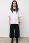 Women's Oversize T-Shirt Polka Dot White Dot Shawl Collar with Accessory White – Comfortable Fit, 100% Cotton - 3