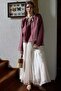 Collar Pleated Detailed Muslin Shirt Cherry - 2