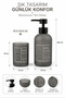Matte Glass 2-Piece Bathroom Soap Dispenser Set Liquid Soap Dispenser and Toothbrush Holder Modern Bathroom Accessory with Black Pump 350 ml - 2