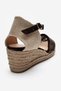 Drelix Brown Suede Genuine Leather Stone Detailed Mesh Women's Wedge Heeled Sandals - 5