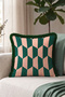 Geometric Art Deco Velvet Fringed Pillowcase - Zigzag Bohemian Powder Black Tassel Throw Pillow Cover - 6