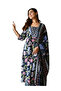 Blue Floral Print Viscose Kurta Set - ALV2199 | Blue-Size-2XL-44Inches