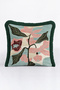 Tropical Floral Pattern Fringe Pillowcase - Artistic Botanical Pink Black Tassel Throw Pillow Cover - 5