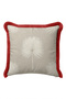 Elegant Fringed Pillowcase with Palm Leaf Pattern - Burgundy Red Tassel Throw Pillow Cover - 45X45Cm - 4