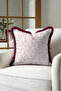Elegant Floral Branch Pattern Stylish Fringed Pillowcase-Floral Country Ecru Cream Tassel Throw Pillow Cover - 2