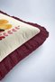 Retro Floral Nordic Botanical Design Fringed Pillowcase-Garden Burgundy Tassel Throw Pillow Cover - 8
