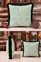 Art Deco Seashell Motif Fringed Pillow Cover - Geometric Mint Cream Tassel Throw Pillow Cover