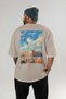 Athens Greece Beige Oversize Country City Back Printed Unisex T-Shirt 100% Cotton Premium - 4
