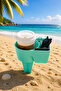 2-Pack Beach Cup Holder - Cup Holder with Pockets - Beach Accessory Holder - Beach Drink, Phone, Glasses Holder - Beach Cup Holder - Sand Cup Coaster - Beach Cup Holder - 7