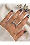 Square Cut Stone Silver Color Eternity Ring
