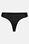 Women 3 Pieces Embroidered Logo Thong, Black - 3