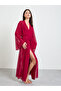 Burgundy Lace Slip Dress And Robe Set - 2