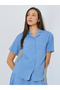 Blue Textured Shirt And Skirt Co-Ord Set - 2