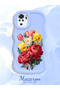 Poco M5S Compatible Case Camera Protector Blue Silicone Couple Phone Case Floral Pattern - 2