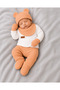 Hulya's Mind Waffle Fabric Organic Cotton Teddy Bear with Ears and Hat, Set of 5, Hospital Release (Compatible with Newborn Baby 50 cm)