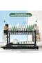 2-Tier Stainless Steel Dish Drying Rack, Kitchen Dish Drainer with Utensil, Cup & Cutting Board Holder, Rustproof Countertop Organizer, Black + Free 600ml Fairy - 3