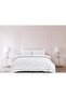 Pintuck White Double Duvet Set Pinch Pleat Soft Microfibre Double Bed Quilt Cover with 2 Pillowcases, Easy Care