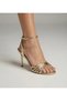 Much Multi-Strap Open Back Sandals Gold Metallic Evening Dress Heeled Women's Shoes - 6