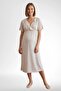 Women's 2-Piece Short-Sleeved V-Neck Maternity Short Robe and Nightgown Set, 75% Cotton, 25% Viscose - 3