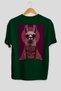 Tarz Lama Oversize Back Printed Green T-Shirt Unisex 100% Cotton Premium Design Streetwear